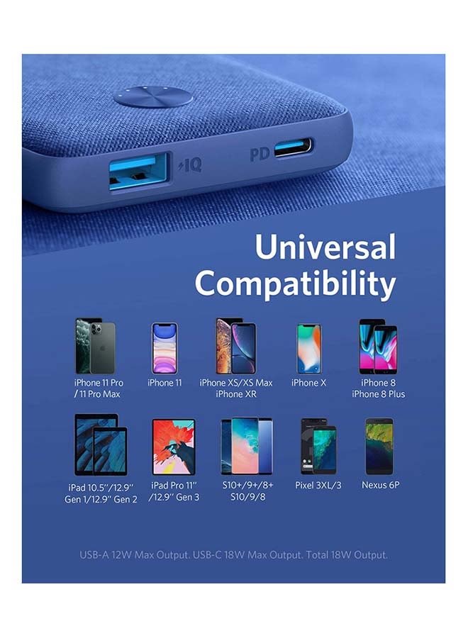 شاحن متنقل PowerCore III Sense بسعة 10000 مللي أمبير بمنفذ USB-C سعة 10000 مللي أمبير | أزرق شاحن متنقل PowerCore III Sense بسعة 10000 مللي أمبير بمنفذ USB-C سعة 10000 مللي أمبير | أزرق